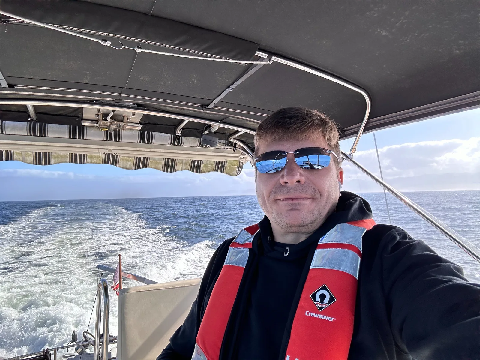 RunMyBoat captain underway on the water